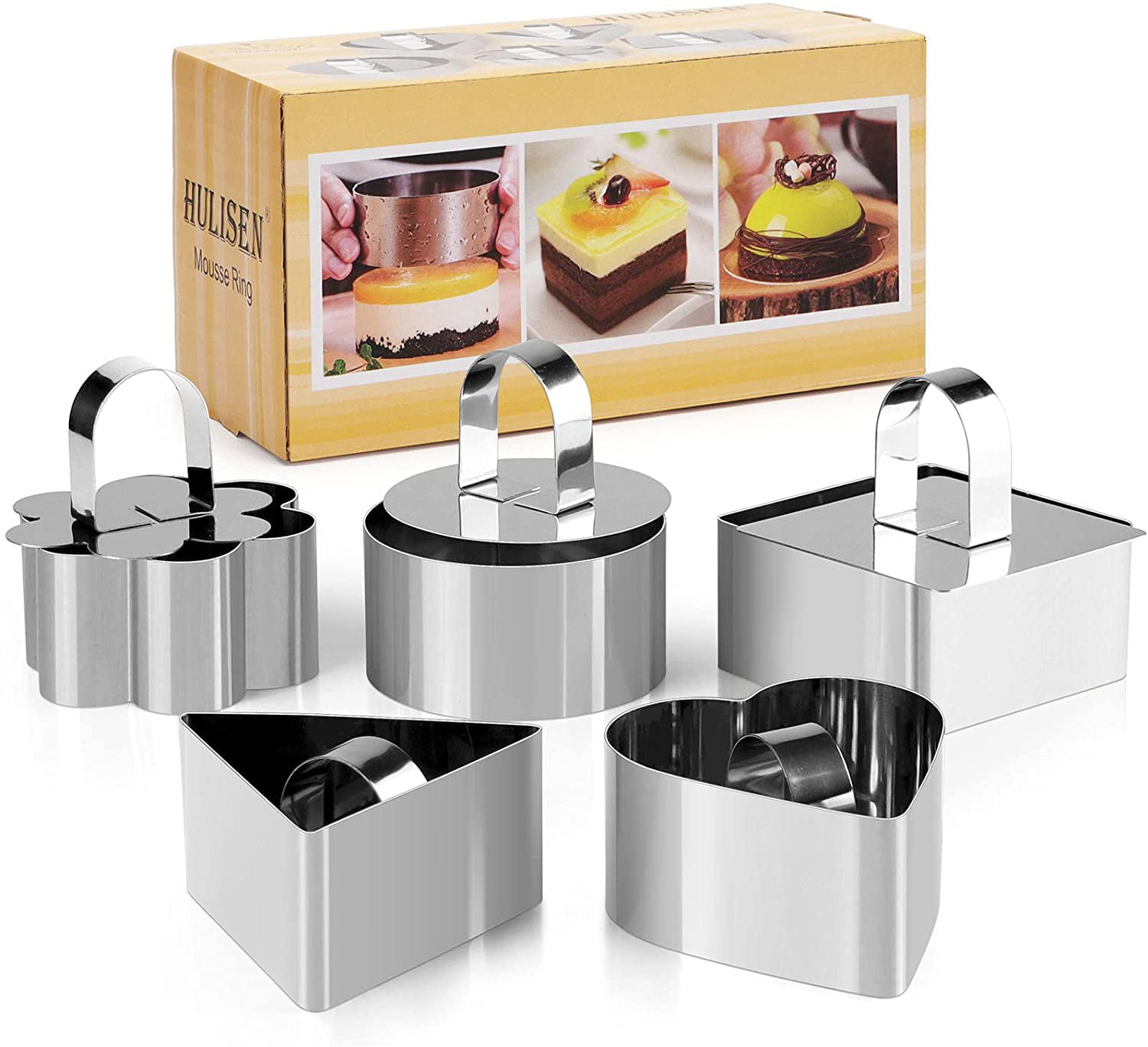 Cooking Cake Ring Baking Forms with Square Stainless Steel 8 Inch for Pastry Food with Smooth Surface 