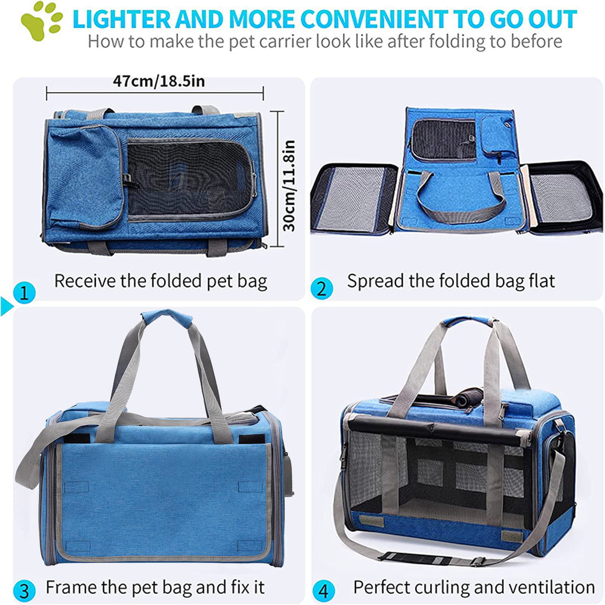 BurgeonNest Cat Carrier for Large Cats 20 lbs, Soft-Sided Pet Carrier for  Small Dogs Medium Cats Under 25 lbs, Puppy Travel Bag with Big Storage Bag