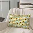 thumbnail image 5 of Sikiie White Blue Striped Sunflower Print Plush Pillow Cover, Wrinkle-proof and Stain-resistant Pillow Protector without Pillow Core, Home Decoration-16"x24", 5 of 6