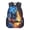 Blue Galaxy Fire Wolf, variant on Patriotic Bass Fish Backpack for Teen Boys Large Capacity School Bookbag Elementary Teen Travel Daypack Lightweight Hiking Camping Vacation