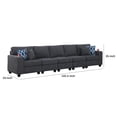 thumbnail image 6 of BenJara Reid 146 Inch Modular 5 Seater Sofa with Cupholders and Pillows, Light Gray, 6 of 9