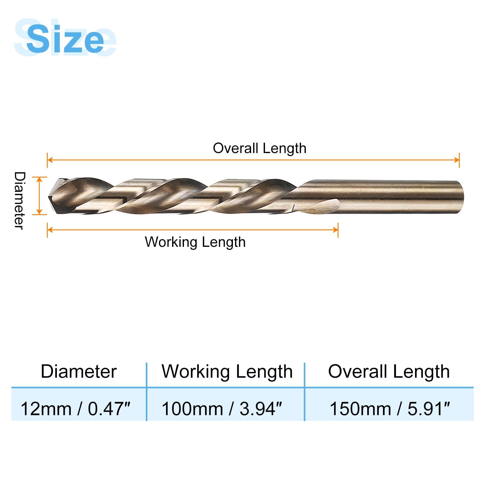 2pcs M35 Cobalt Drill Bit Set 12mm Cobalt High-Speed Steel