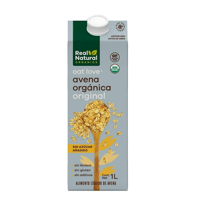 Alimento líquido de avena Real Natural Oat Love orgánica natural sin azúcar añadida 1 l