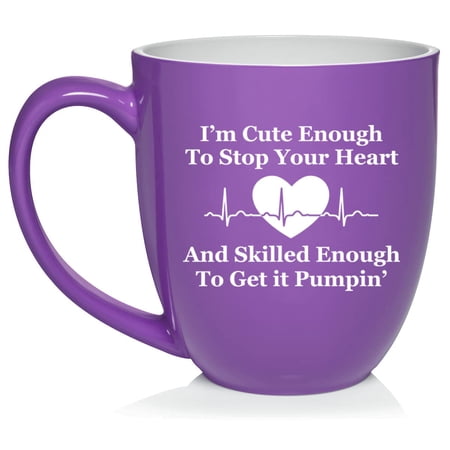 Cute Skilled Nurse Ceramic Coffee Mug Tea Cup Gift for Her, Him, Women, Men, Wife, Daughter, Coworker, CNA, LVN, LPN, RN, BSN, NP, Birthday, Graduation, Cute, Funny (16oz Purple)