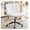 Pu-ivory White, variant on Swivel Criss Cross Legged Chair with Wheels for Home Office, Wide Armless Desk Chair Height Adjustable Comfy Seat for Desk,Vanity, Bedroom, PU White