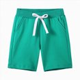 thumbnail image 4 of KPOPLK Baby Toddler Shorts Boys Cotton Solid Shorts with Drawstring Breathable Soft Summer Clothes 2-9 Years Size 8-9 Years,Green, 4 of 4