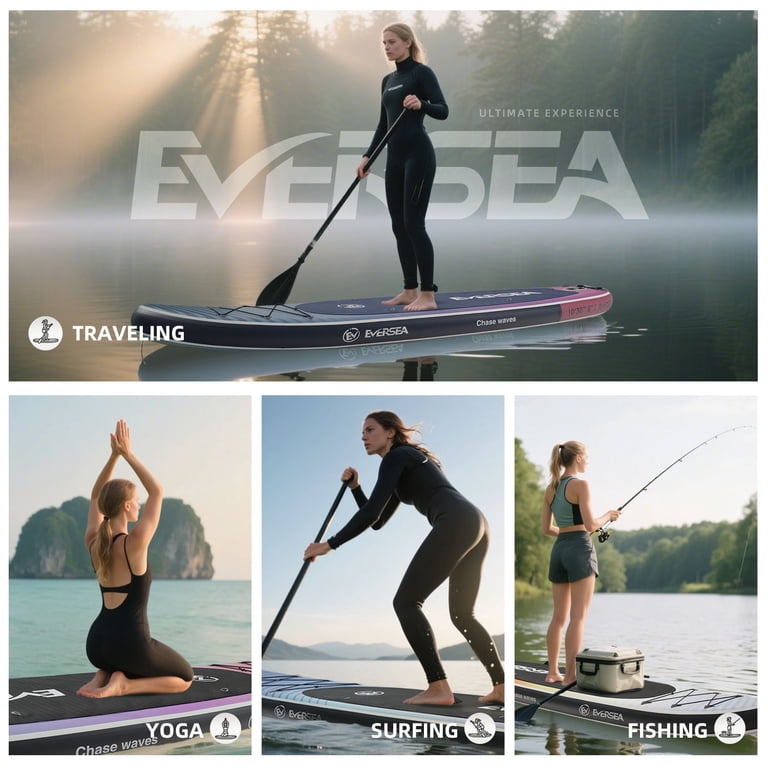 MSEASFREE 10' Inflatable Stand up Paddle Board,with Premium SUP