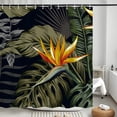 thumbnail image 2 of Tropical Plant Leaf Shower Curtain, Green Leaves Jungle Botanical Farmhouse Rustic Waterproof Polyester Durable Fabric Bathtub Curtains Set with 12 Hooks for Bathroom Decor, 72" X 72", 2 of 6