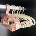 thumbnail image 3 of Baby Hangers, 10 Pieces Kids Hangers, Plastic Clothes Racks For Babies, Plastic Clothes Hangers, For Baby T-shirts, Sweaters, Pants (pink, White), 3 of 5