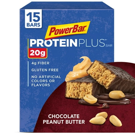 PowerBar Protein Plus Bar, Chocolate Peanut Butter, 20g Protein, 15 (Best Tasting Chocolate Protein Powder 2019)