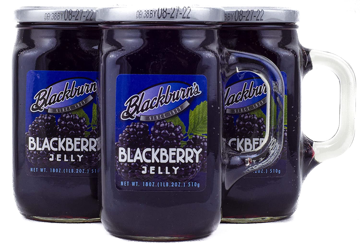 (6 pack) Blackburn's Blackberry Jelly, Spread, 18 oz Jar