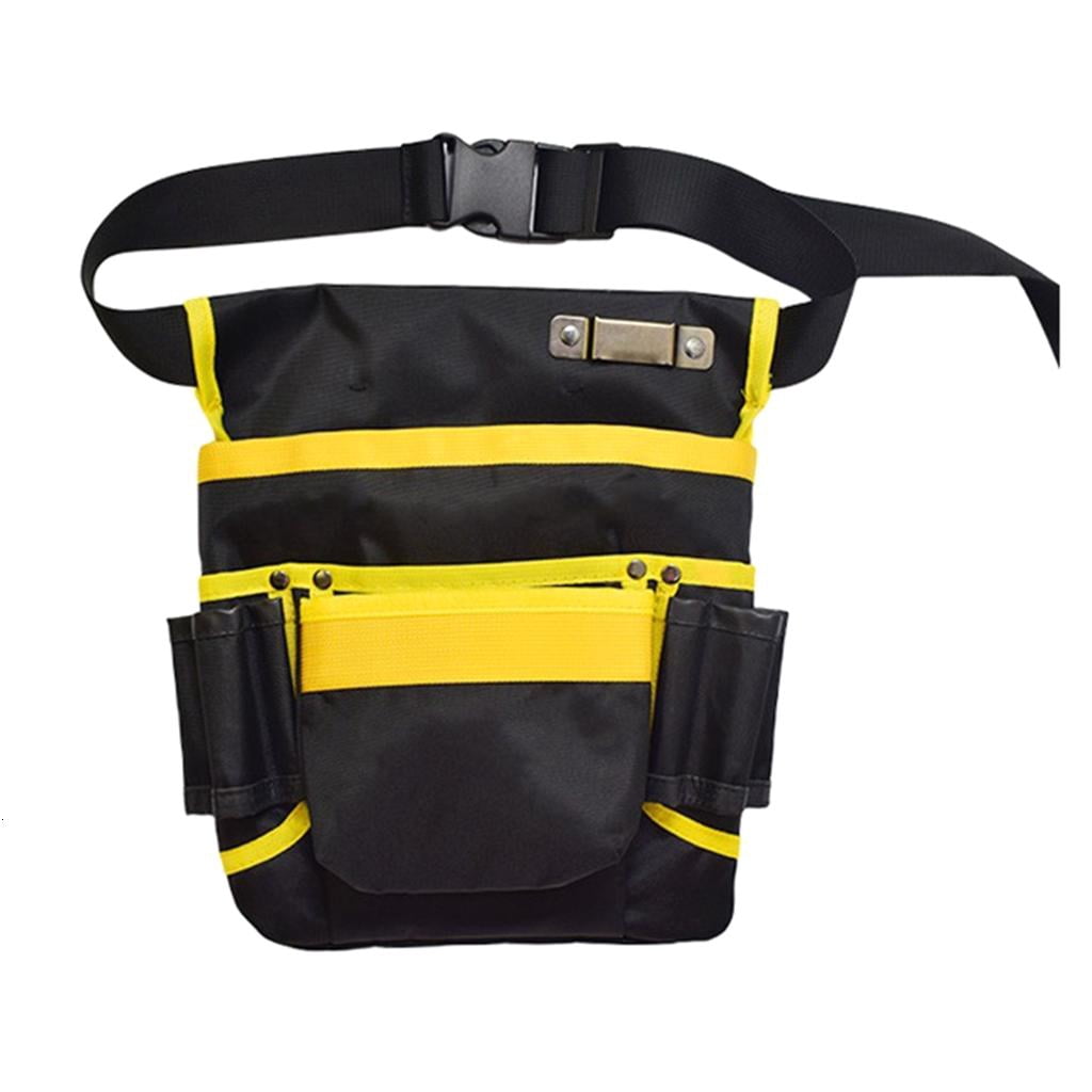 CEORPER Waterproof Canvas Tool Belt Pouch Multi Pockets Tool Waist Pack Bag for Electricians with Ergonomic Waist Belt Designs