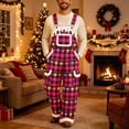 thumbnail image 2 of IWRICH Christmas Overalls for Men Xmas Santa Plush Jumpsuit with Pockets Adjustable Straps Straight Leg Festive Workwear Hot Pink S, 2 of 6