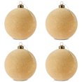 thumbnail image 2 of 4 Count Beige Velvet-Feel Ball Christmas Ornaments, 4.5", by Holiday Time, 2 of 6