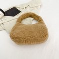 thumbnail image 1 of Bolso De Hombro Bolso de viaje de lana de cordero, pequeño de invierno suave para mujer, cremallera cálida informal para el trabajo, 1 of 7