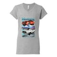 thumbnail image 2 of Wild Bobby Mustang Ford Classics Cars and Trucks Women Standard V-Neck Tee, Heather Grey, Small, 2 of 6