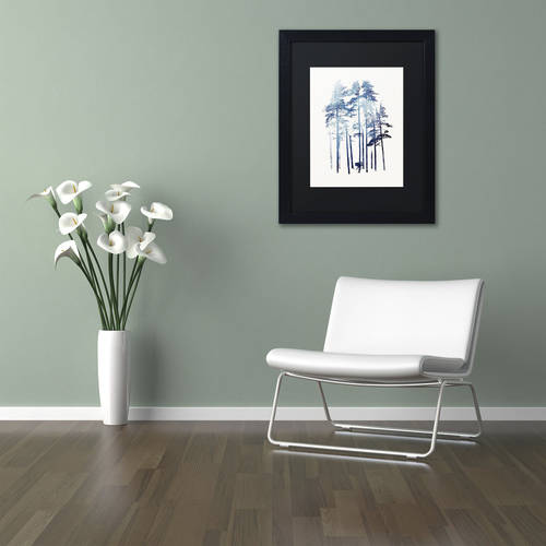 Trademark Fine Art 'Winter Wolf' Canvas Art by Robert Farkas, Black Matte, Black Frame
