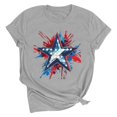 thumbnail image 2 of Goodtrade8 Summer Shirts for Women 4th of July Casual Pullover Red White and Blue Short Sleeve , Red White and Blue American Flag Independence Day Graphic Womens Tops Crew Neck, 2 of 6