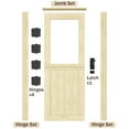 thumbnail image 4 of 30" x 80" Qucik Assemble Jamb, Not Prehung, 1-Lite Split Dutch Door Unfinished Solid Pine Wood Clear Glass Slab Doors Half Interior Door, 4 of 7