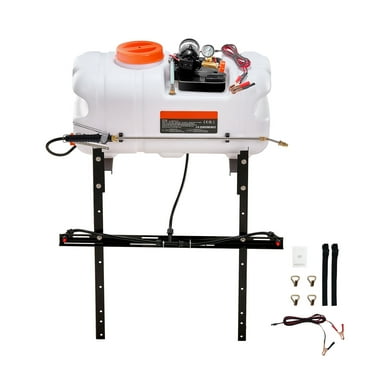 KFFKFF ATV Broadcast Sprayer, 15.9 Gal/60 L, Includes Single Nozzle Boom, 12V Pump for Weed Control, 1.9 GPM, Pressure Range 0-72 PSI, 20FT Hose, in White