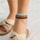 thumbnail image 3 of Qarigey 7 Pieces Boho Handmade Beads Anklets Jewelry Style Multilayered Bohemian Hand Elastic Beaded Bracelets Foot Chain Type1 NO1, 3 of 6