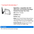 thumbnail image 2 of Right Mirror - Compatible with 1992 - 2002 Ford E-150 Econoline Club Wagon Standard Passenger Van 2-Door 1993 1994 1995 1996 1997 1998 1999 2000 2001, 2 of 2
