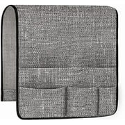 Armchair armrest storage bag,6 pockets, armchair frame linen rack, non-slip remote control stand, lounge chair sofa storage bag, for newspapers, magazines, TV remote control, tablet computer, grey