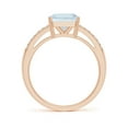 thumbnail image 2 of ANGARA Natural Solitaire Emerald-Cut 2 ct Aquamarine Split Shank Ring in 14K Rose Gold for Women (Size-8mm) | March Birthstone, Birthday, Anniversary, Jewelry Gift for Women | Natural Aquamarine Ring, 2 of 9