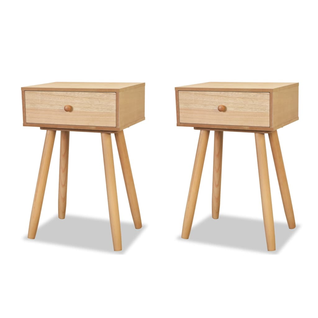 Kepooman Mid-century End Tables with Storage Drawer for Living Room Office, Set of 2, Brown Kepooman Mid-century End Tables with Storage Drawer for Living Room Office, Set of 2, Brown