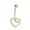 Gold, variant on AVORA 10K Yellow Gold Simulated Diamond CZ Curly Heart Belly Button Ring Body Jewelry (14 Gauge)