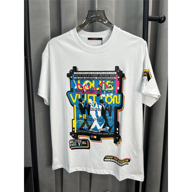 L0uis Vu1tt Nueva Camiseta De Manga Corta Con Estampado De Letras cyberpunk Para Hombre S-4XL