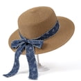 thumbnail image 2 of Nfurl Women's Straw Hats for Sun Protection Wide Brim Summer Hats Elegant Bowknot Sun Hats for Tea Party Beach Vacation Gardening Travel,Khaki, 2 of 5