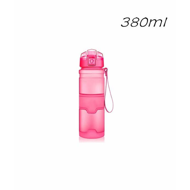 Botella de agua deportiva sin BPA - 380 ml, botella de plástico a prueba de fugas, botella de agua reutilizable a prueba de fugas para niños y adultos, gimnasio, ciclismo, fitness, tapa abat JFHHH pequeña