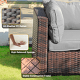 thumbnail image 3 of Gaildon 7 Piece Patio Furniture Set with Fire Pit Table, All Weather Outdoor Sectional PE Rattan, Patio Conversation Sets with Cushions for Garden Lawn Balcony Porch Deck, Grey, 3 of 9