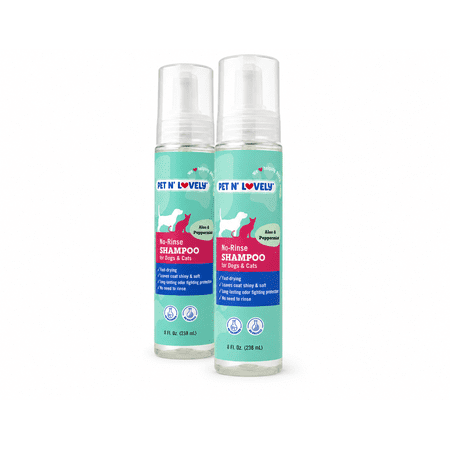 Pet N' Lovely No-Rinse Waterless Shampoo for Dogs & Cats, 8 fl oz, Fresh Scent 2 Pack