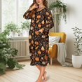 thumbnail image 2 of FOR U DESIGNS Pumpkin Maple Leaf Print House Dresses for Women, Breathable Long Sleeve Night Shirts Soft House Dress with Pockets, Duster Lounger Robe Fall Home Decor with Zipper, 3XL, 2 of 8