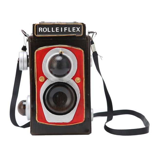 Antique Wrought Iron Camera Model Home Crafts Furnishing Storage Container Office Ornament