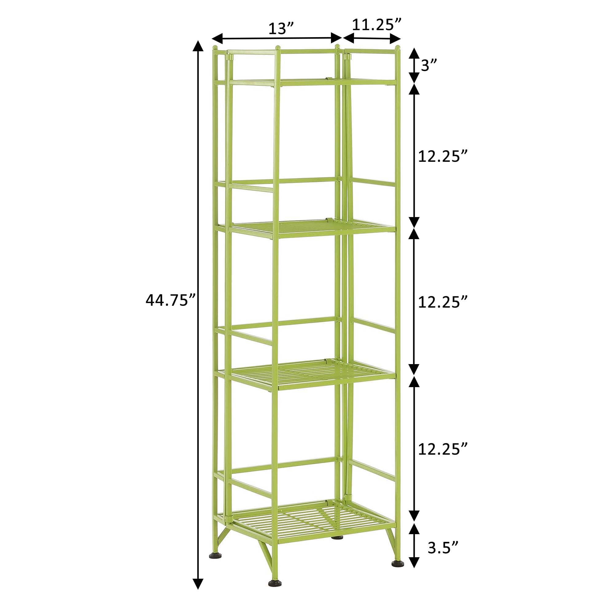 44.75 Xtra Storage 4 Tier Folding Metal Shelf Black - Breighton Home