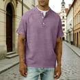 thumbnail image 7 of Lzobxe T Shirts for Man Contrast Color Henley Short Sleeve Casual Placket,Size S-4XL, 7 of 7