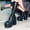 Black, variant on Babysbule Womens Shoes Women's Winter Increased Long Black Thick Soled Boots High Heel Boots Motorcycle Boots