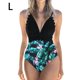 thumbnail image 2 of Naiovety Traje de baño de mujer Traje de baño de moda Traje de baño de moda Verde + Flor blanca S Deportes acuáticos Flor negra + verde L Naiovety OD021064-18, 2 of 5