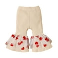 thumbnail image 4 of Esho Newborn Baby Girls Clothes Heart Printed Romper+Flare Lone Pants Legging+Headband Outfits Set 0-18 Months, 4 of 8