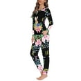 thumbnail image 2 of FKELYI Aesthetic Flower Pajamas Size XS Soft Easter Rabbit Nightwear for Women Sleepwear 2 PCS Stretchy Home Long Sleeve Pjs Skin Friendly, 2 of 4