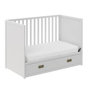 Little Seeds Haven 3-in-1 Convertible Storage Crib, Nursery, White