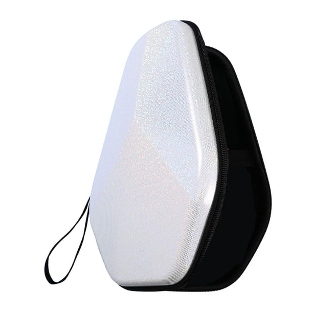 Estuche para palas de ping pong, funda doble para raquetas, bolsa de almacenamiento ligera para tenis de mesa Blanco
