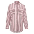 thumbnail image 5 of Womens Button Down Shirt Long Sleeve V Neck Dress Shirts Casual Loose Roll Up Work Blouse Tops Button Down Shirts for Women Long Sleeve Office Slim Fit Blouses Casual Business Silk Tops with Pocket, 5 of 7