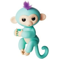 Fingerlings - Interactive Baby Monkey - Zoe (Turquoise with Purple Hair) By WowWee