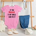 thumbnail image 3 of You Break It My Uncle Can Fix It Romper Boys or Girls Infant Baby Brisco Brands 12M, 3 of 6