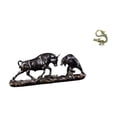 thumbnail image 1 of Estatua de escritorio,Figura decorativa de pelea de toros y osos,Colecciones de esculturas de toros,artesanía de resina,decoración,Escultura china,Minifigura china de latón para decoración, 1 of 8