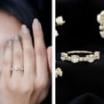 thumbnail image 3 of Rosec Jewels Lab Created Diamond Half Eternity Ring (Ef-Vs Quality) - Promise Ring for Valentines Day Gift, 14K Yellow Gold, US 3.00, 3 of 9
